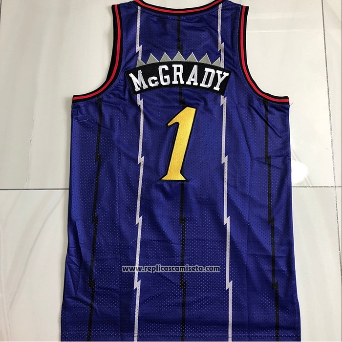 Camiseta Toronto Raptors Tracy Mcgrady #1 Mitchell & Ness 1998-99 Violeta